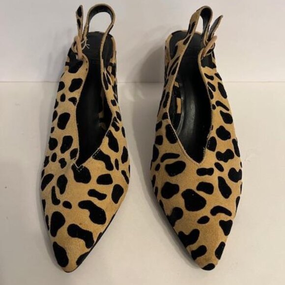 Gianni Bini Size 8 Animal Print Leopard Print Pointy Block Heels - Picture 8 of 8
